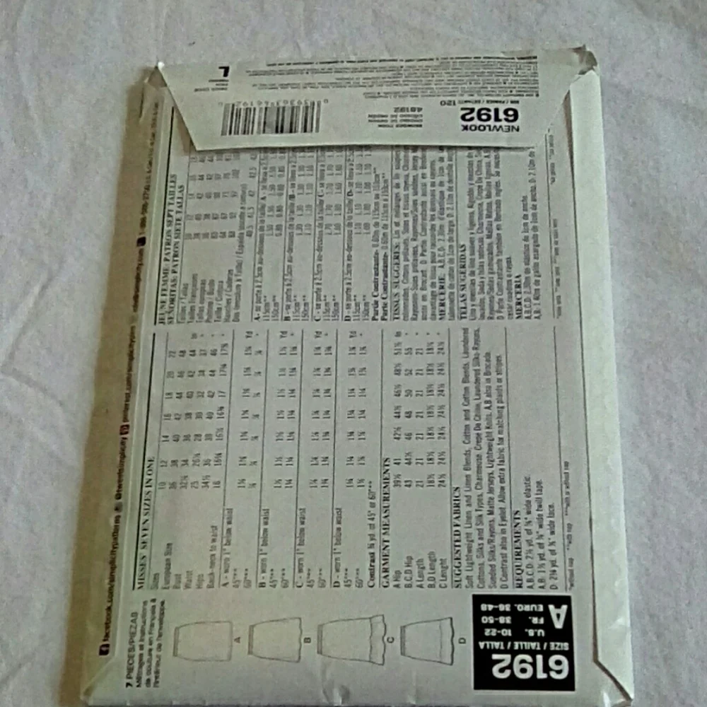 New Look 6192, EASY skirt in 4 styles, New & Uncut